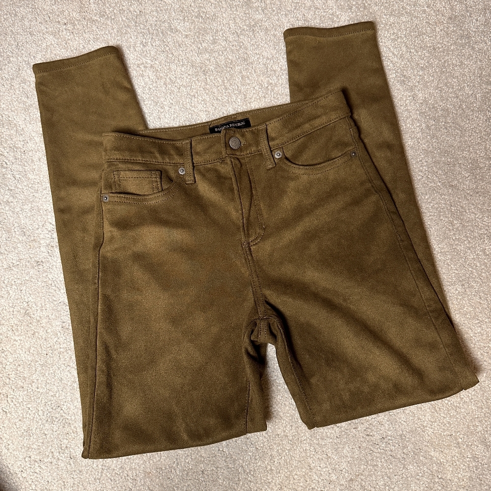 Womens BANANA REPUBLIC Size 25 | Brown Suede/Polyester/Spandex High Rise Skinny